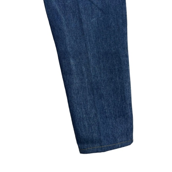 Nevada Vintage High Rise Tapered Leg Rigid Denim Dark Blue Wash Jeans 12 - Picture 11 of 15